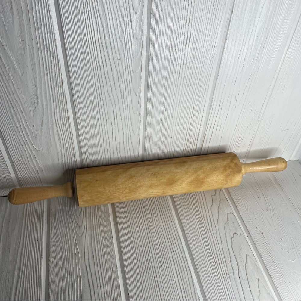 25” Maple Wood Rolling Pin 10.25” Barrel Heavy Solid